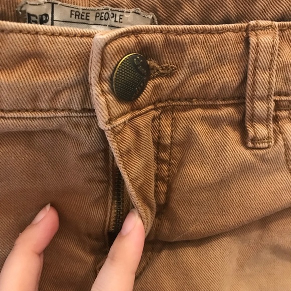 Free People Irreplaceable Cut Off Denim Shorts 24 tan brown jeans - Picture 6 of 10